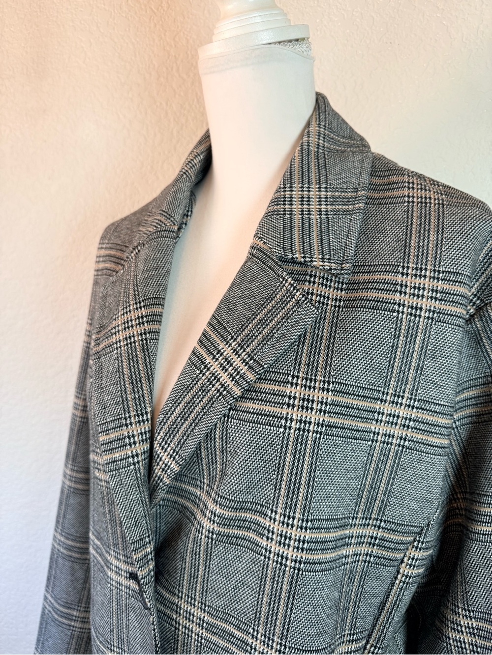 Avec Les Filles Longline Plaid Blazer Anthropologie size Large - Picture 4 of 9